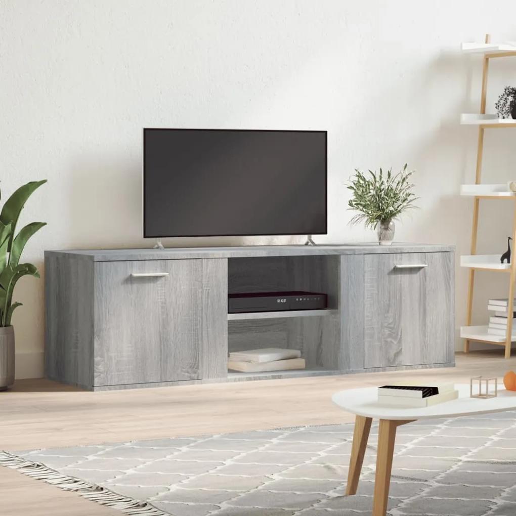 Comoda TV, gri sonoma, 120x34x37 cm, lemn prelucrat