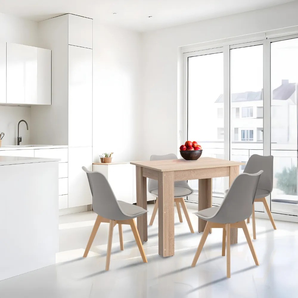 Set de masă Amina 4+1 gri-stejar Sonoma