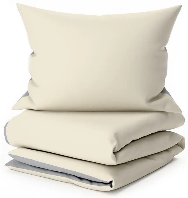 Lenjerie de pat din bumbac MONOCHROMATIC crem-gri Dimensiune lenjerie de pat: 70 x 90 cm | 140 x 200 cm