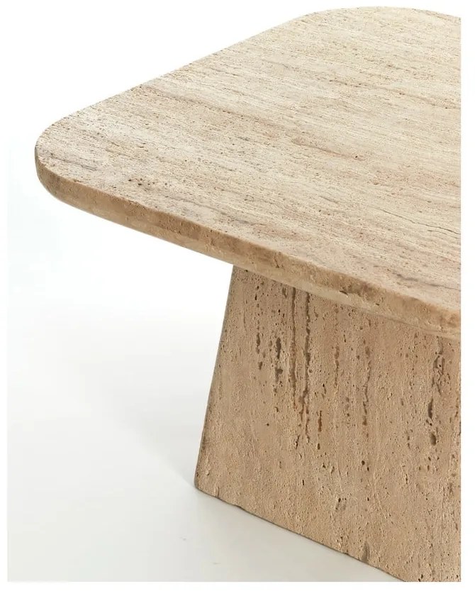 Măsuță de cafea bej cu blat din piatră 60x60 cm Kepami – Light &amp; Living