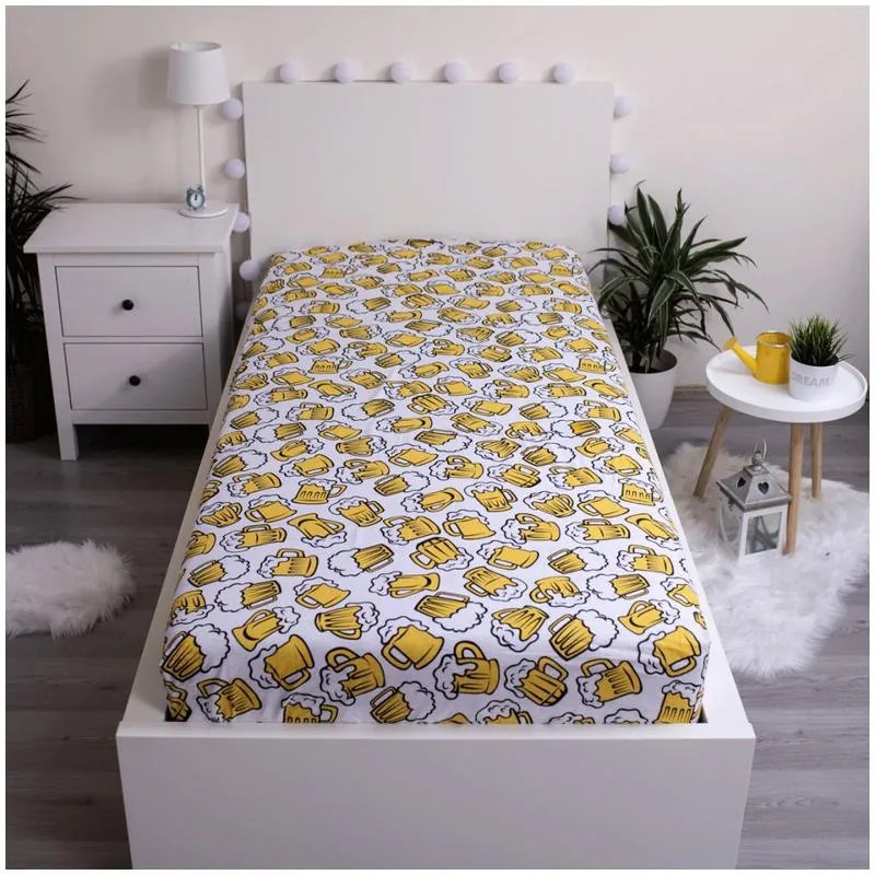 Bere Beer, cearșaf cu elastic 90x200 cm