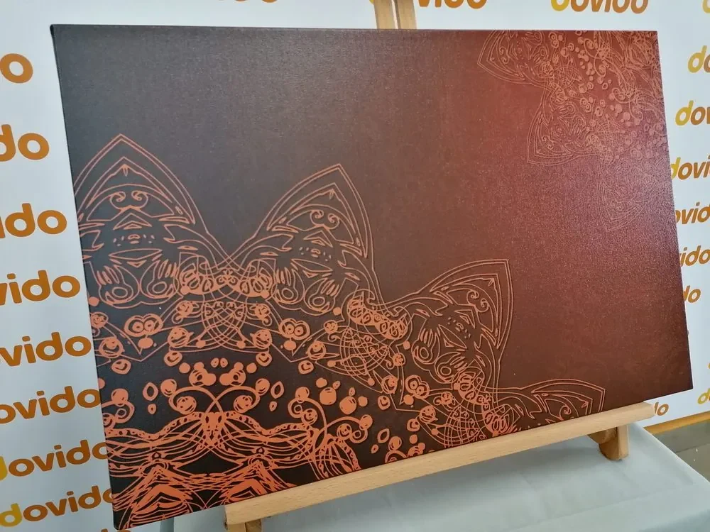 Tablou elemente moderne de mandala în nuanțe de maro