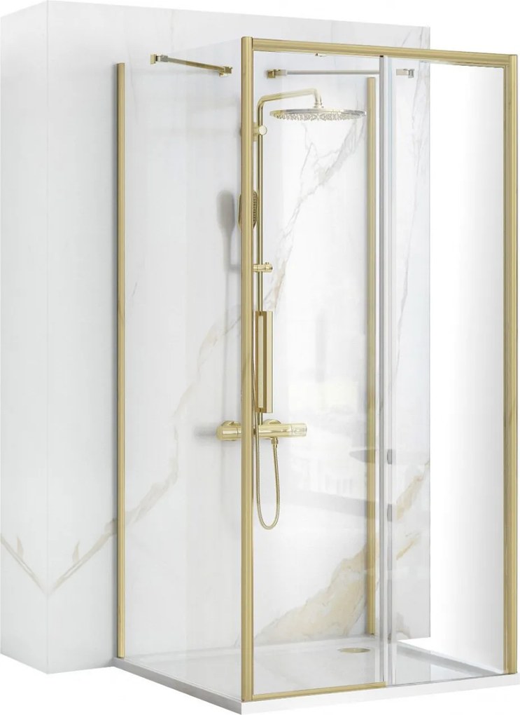 Cabina de dus de perete REA Rapid Slide Brush Gold