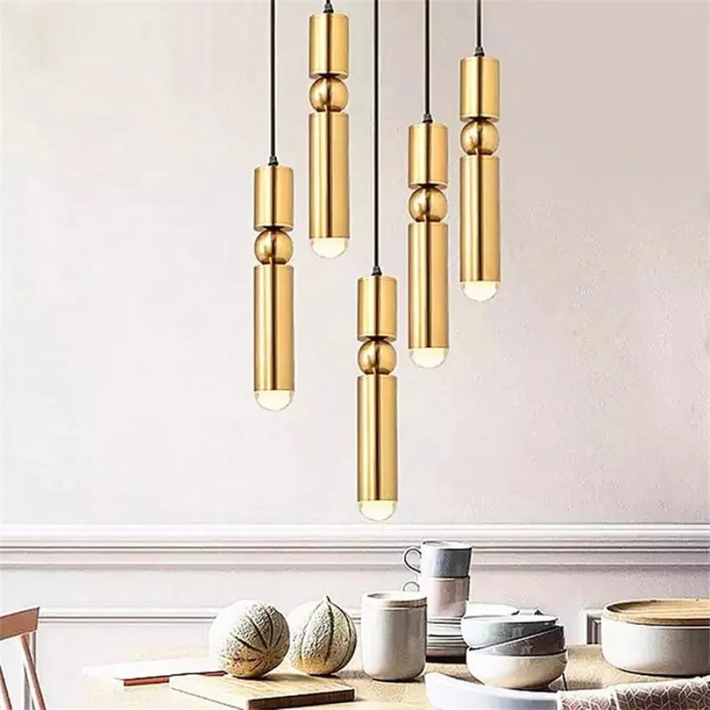 Lustra led pendul, Lalo 5, Gold