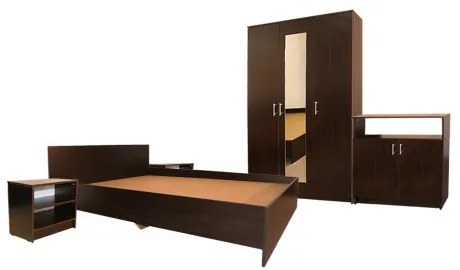 Dormitor Soft Wenge cu pat 140x200 cm