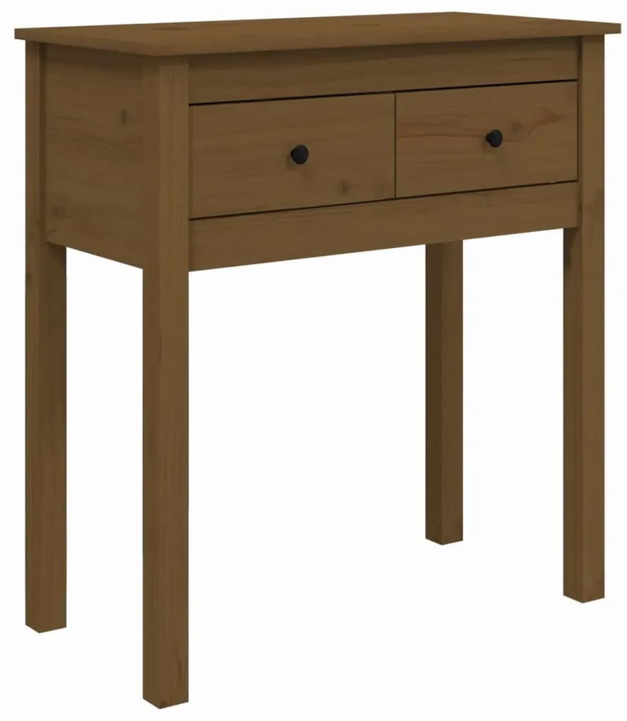 814612 vidaXL Masă consolă, maro miere, 70x35x75 cm, lemn masiv de pin