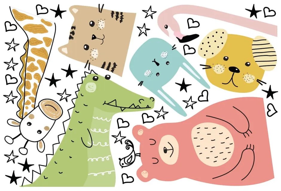 Autocolant de perete pentru copii Ambiance Animals Messengers of Love, 90 x 60 cm