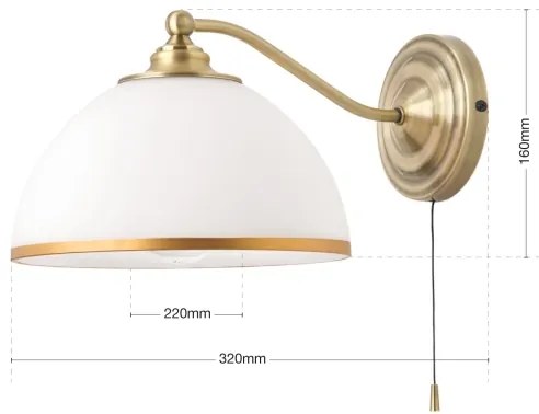 Lampă de perete Orion WA 2-1371/1 OLD LAMP 1xE27/40W/230V alb/bronz