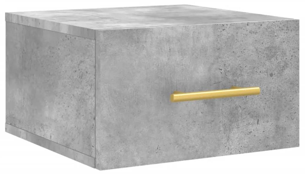 829796 vidaXL Noptieră de perete, gri beton, 35x35x20 cm