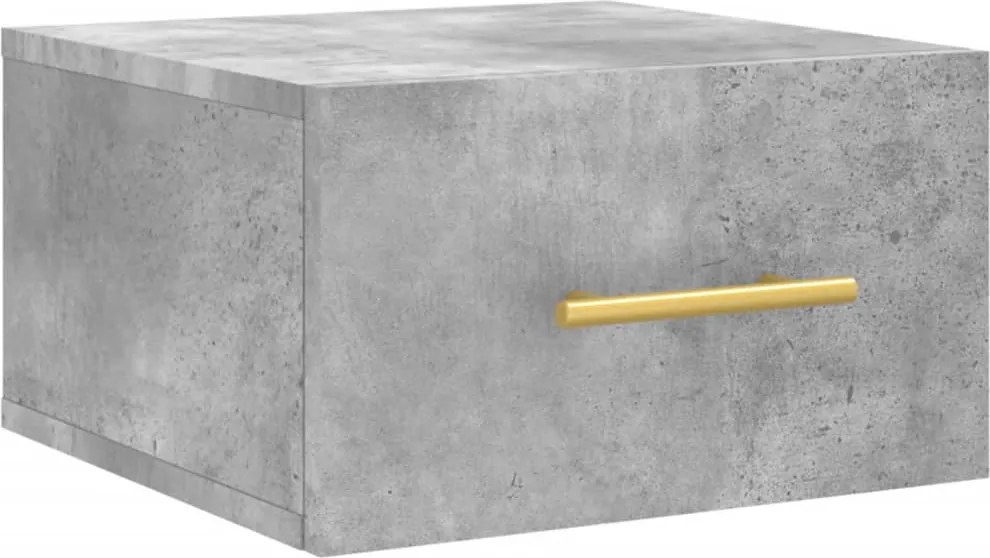 vidaXL Noptieră de perete, gri beton, 35x35x20 cm