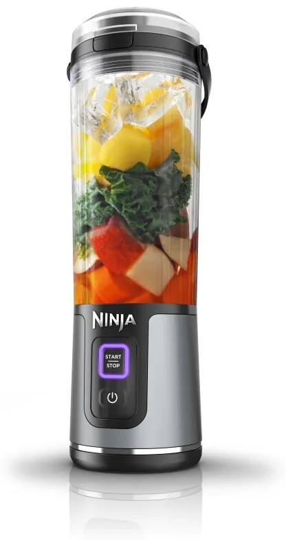 Blender portabil Ninja Blast BC151EUBK, 7.4W, 530 ml, 6 lame otel, Zdrobire gheata, Pana la 10 cicluri, Fara BPA, USB-C, Negru