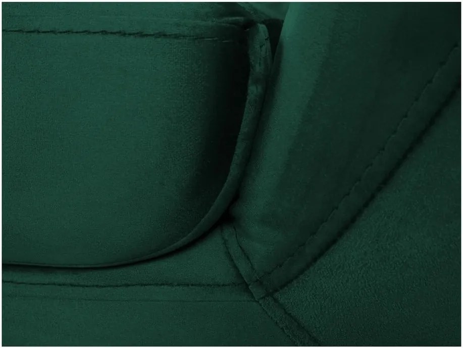 Canapea cu tapițerie din catifea Mazzini Sofas Benito, verde închis, 188 cm