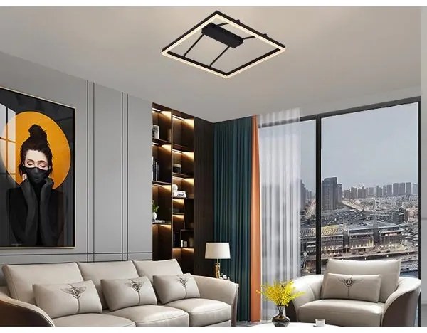 Lustră LED aplicată, dimabilă, 55W, 230V, 3000-6500K + telecomandă