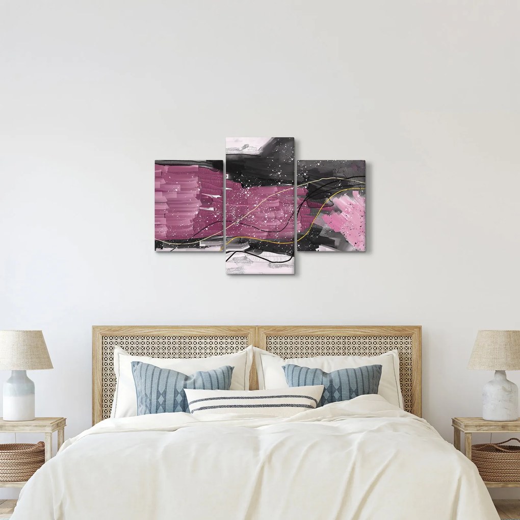 Tablou - Abstracție roz-roșu (90x60 cm)