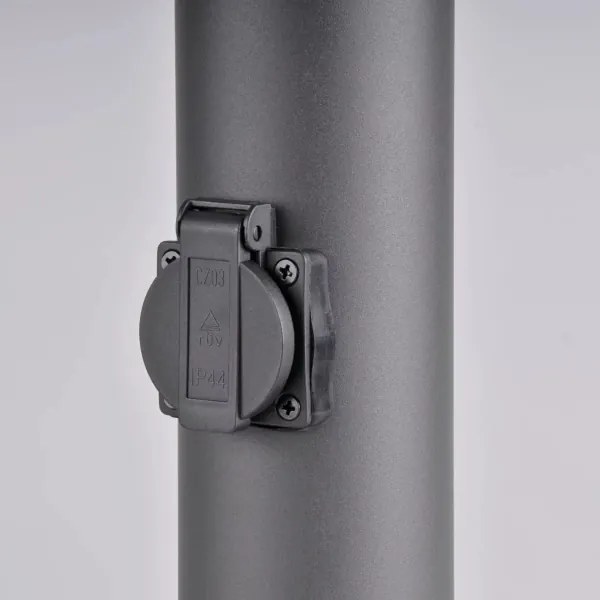 Lampă exterior DALLAS 1xE27/12W/230V IP44 cu priză, antracit