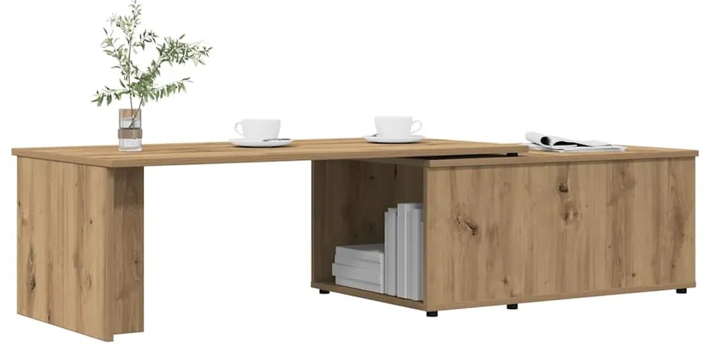 vidaXL Măsuță de cafea, stejar artizanal, 150x50x35 cm, lemn prelucrat