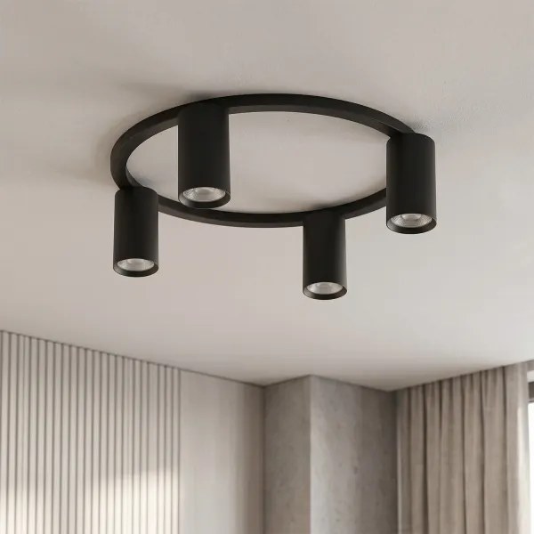 Brilagi - Plafonieră LED RGBW reglabilă SELE 4xGU10/6,5W/230V neagră