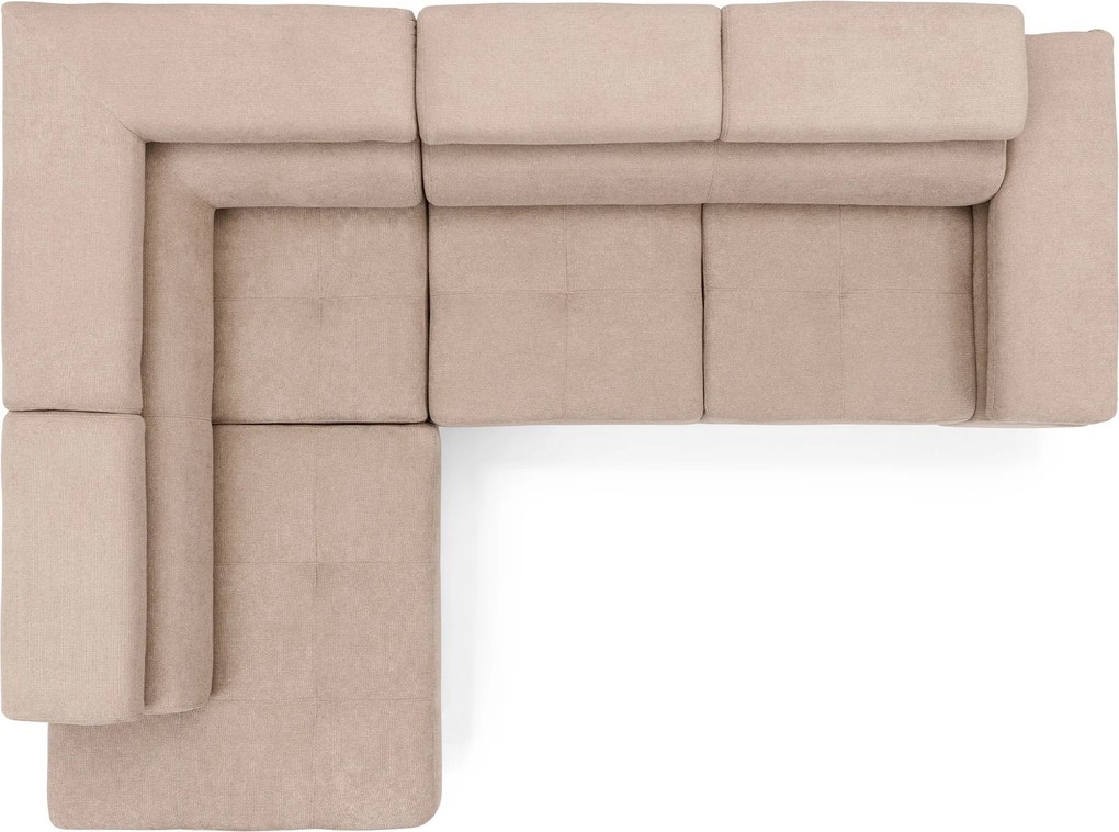 Colțar extensibil Annabelle L stânga - Lotus Sand bej, picioare cromate