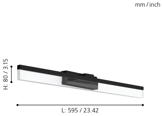 Aplică LED pentru oglindă de baie Eglo 780432 YANGUAS LED/11W/230V 59,5 cm IP44