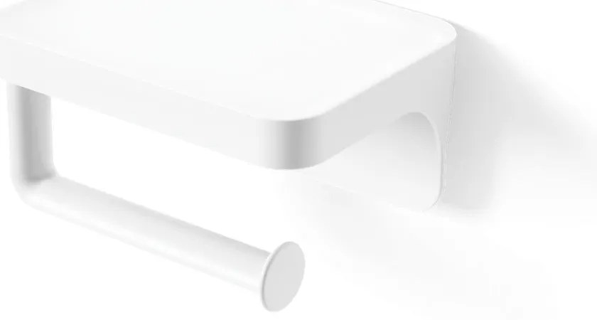 Suport pentru hârtie igienică alb autoadeziv din plastic reciclat Flex Adhesive – Umbra