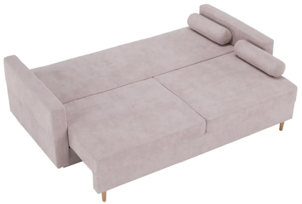Canapea extensibilă, roz antic textil Queens, AURELIA