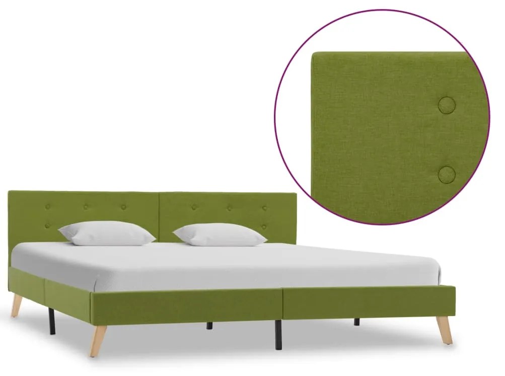 284833 vidaXL Cadru de pat, verde, 180 x 200 cm, material textil