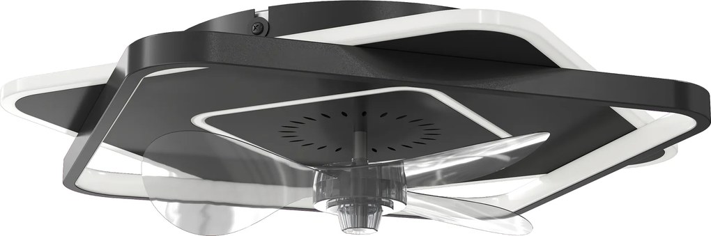 HOMCOM Ventilator de tavan cu lumină și telecomandă, ventilator LED de tavan cu 6 viteze, 3 temperaturi de culoare | Aosom Romania