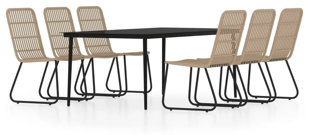 Set de mobilier pentru gradina, 7 piese, stejar Stejar, Lungime masa 200 cm, 7