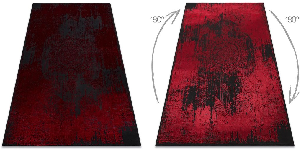 Covor VINCI 1516 modern Rozetă vintage - structural roșu
