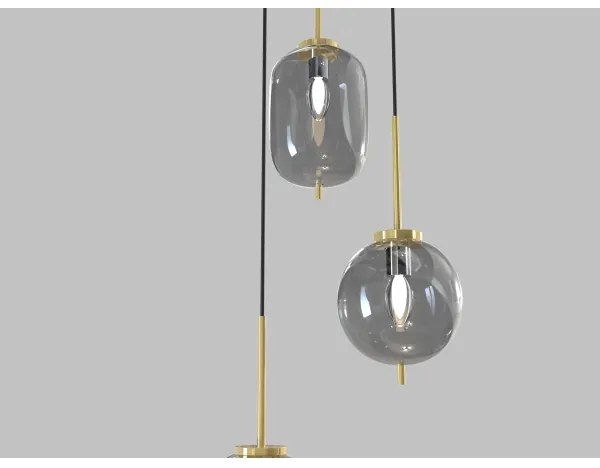 Lustră pe cablu BELLEVILLE Wofi 5007-302 3xE14/40W/230V negru/auriu