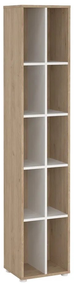 Bibliotecă albă/cu aspect de lemn de stejar 41x205 cm Sign – Tvilum