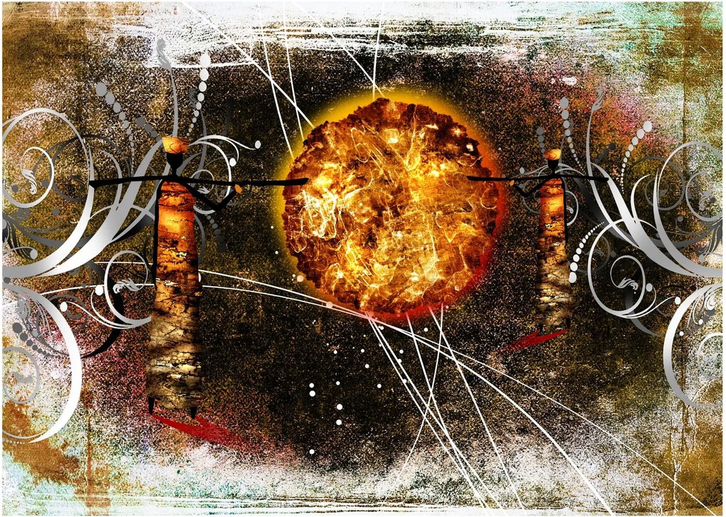 Tablou pe sticlă cu pictură epochală străveche (70x50 cm)