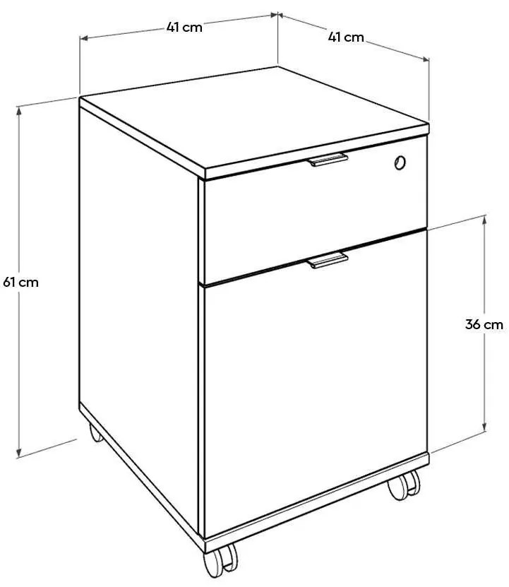 Container birou Rosalind (antracit + stejar) . 1109356