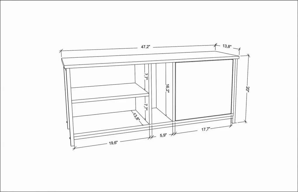 Comoda TV Neola - Alb, Oak