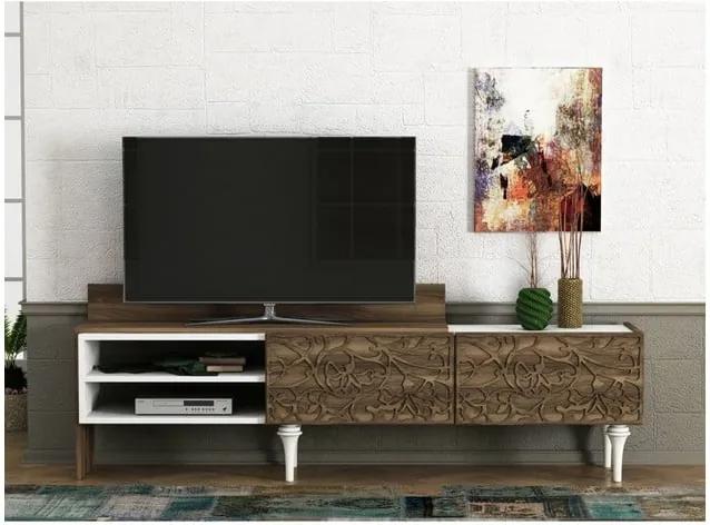 Comodă TV în decor de lemn de nuc Lenti