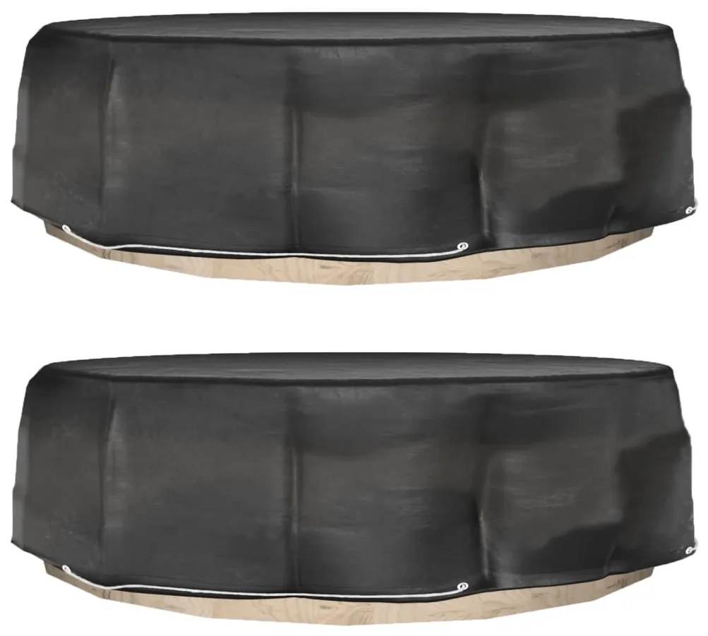 vidaXL Huse mobilier tip insulă, 2 buc., 8 ocheți, rotund, Ø188x50 cm