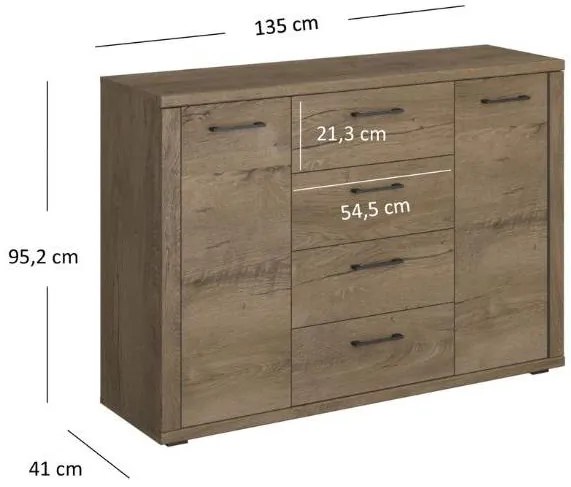 Comodă Clinecas (stejar lefkas) . 1116790
