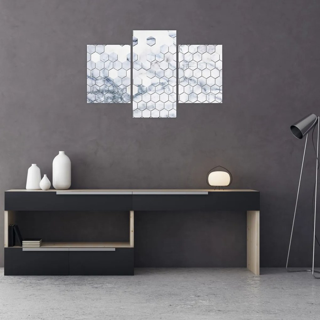 Tablou - Hexagoane marmură (90x60 cm)