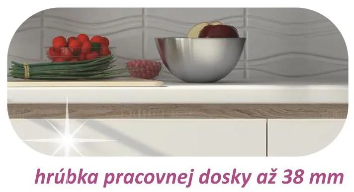 Zondo Bucătărie Lilouse 260 cm Stejar sonoma + Alb ultralucios. 788616