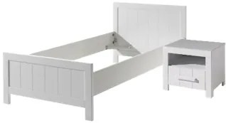Set Mobilier Cameră Copii ERIK: Pat 90x200 cm și Noptieră, Alb – Vipack