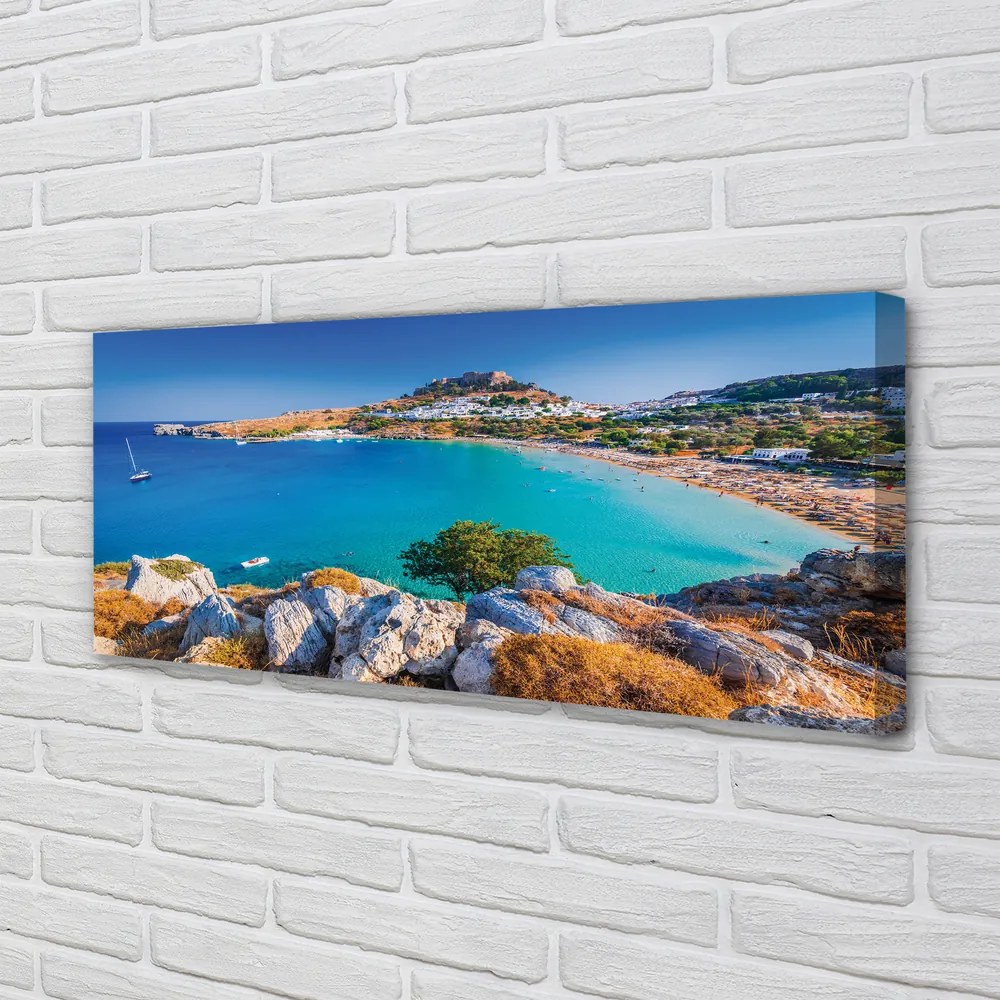 Tablouri canvas Grecia Coast Panorama Beach