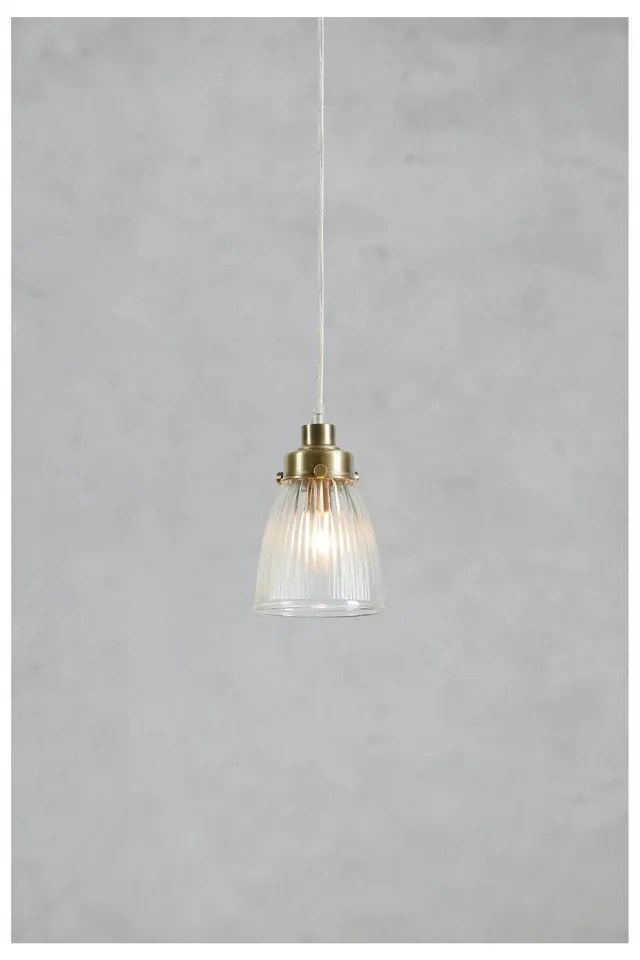 Lustră alămie cu abajur din sticlă ø 11 cm Bellis – Markslöjd