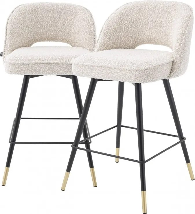 Set de 2 scaune de bar design modern Cliff, H-92,5cm crem 114649 HZ