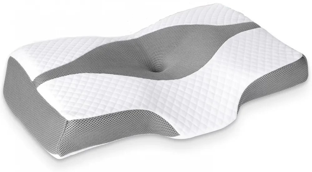 CERVI-SAN CERVICAL, pernă cervicală, puncte de eliberare a presiunii cervicale, ameliorează durerile de gât, umeri, design ergonomic, spumă cu memorie, husă detașabilă