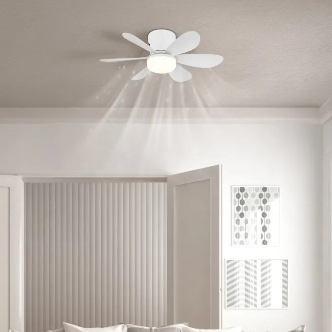 Lustra LED cu Ventilator si telecomanda DELORES alb