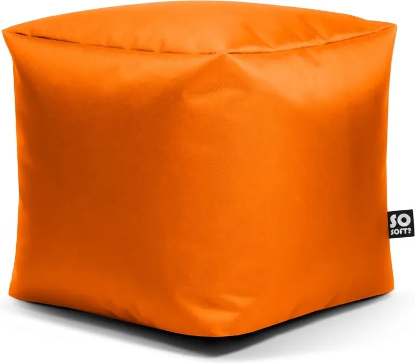 Fotoliu puf pentru copii portocaliu cu tapițerie din imitație de piele Cube M – So Soft?