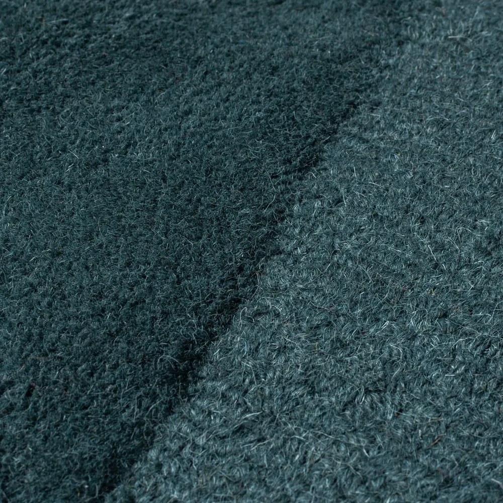 Covor albastru-verde țesut manual rotund din lână ø 160 cm Shard Teal – Flair Rugs