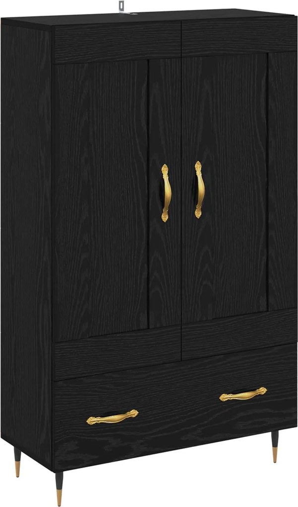 vidaXL Bufet cu sertar Stejar Negru 69,5 x 31 x 115 cm Lemn compozit