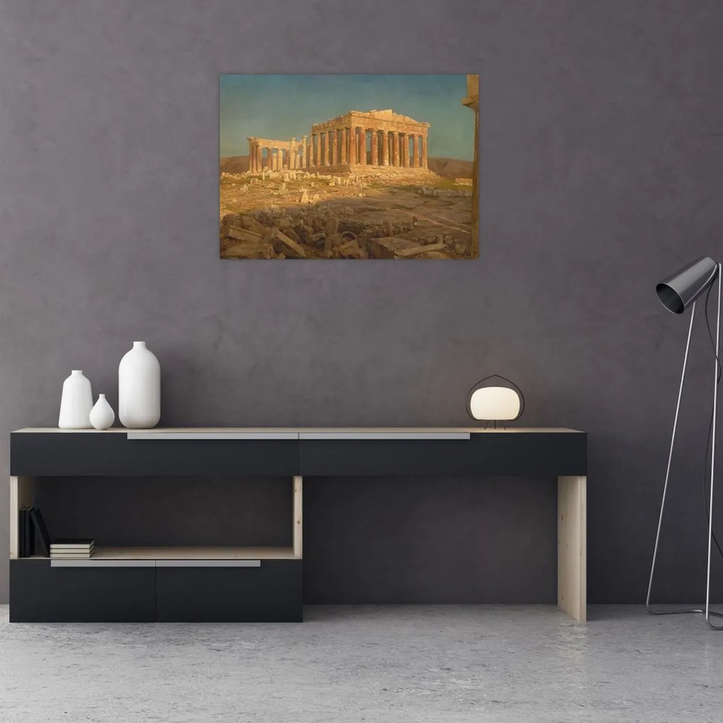 Tablou pe sticlă - Frederic Edwin Church, The Parthenon, reproducere (70x50 cm)