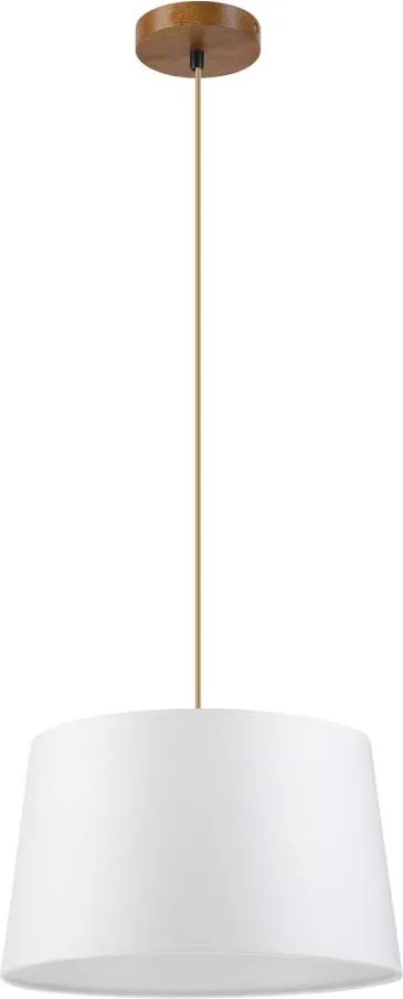 Lustră pe cablu AIDA 1xE27/60W/230V, diam. 35 cm, stejar/maro/alb